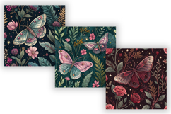 Cottagecore Butterfly Dark Digital Paper, Seamless Product Image 5
