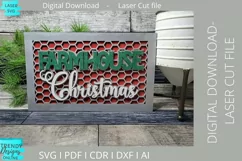 Farmhouse Christmas Chicken wire sign Glowforge laser svg Product Image 2