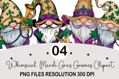 Whimsical Mardi Gras Gnomes Clipart png Product Image 1