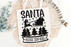 Santa Please Stop Here Svg, Christmas Vibes Svg. Product Image 6