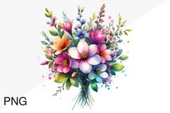 Spring Flowers Sublimation - Clipart PNG Design Product Image 1