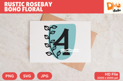 Rustic Rosebay Boho Floral Monogram Product Image 1