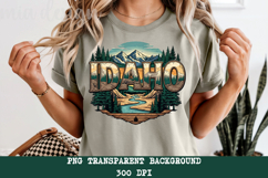 Idaho State PNG, Vintage Mountain River Elk Sublimation Product Image 5