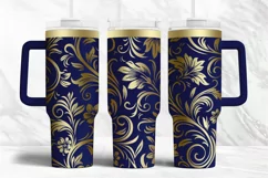 40oz Tumbler laser svg|Seamless Vintage Floral pattern wrap Product Image 5