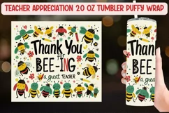 Teacher Appreciation Gift - 20 oz Bee-themed Tumbler Wrap Product Image 1