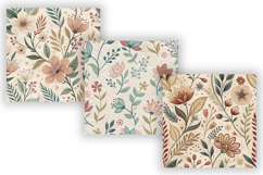 Folk Floral Seamless Patterns on Vintage Paper Texture Product Image 5