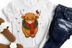Highland Cow Christmas PNG Clipart, Cute Christmas Cow Product Image 3