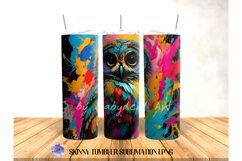 Colorful Owl Tumbler Wrap, 20 OZ Tumbler Sublimation Design. Product Image 5