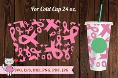 Pink Ribbon svg for Full Wrap Venti Cold Cup 24 oz Product Image 2