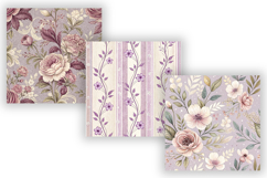 Lavender Toile Digital Paper Pack, Vintage Floral Toile Product Image 5
