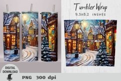 Christmas Tumbler Wrap, Christmas Stained glass sublimation Product Image 1
