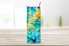 Yellow Floral Mirage Tumbler Wrap | Sublimation PNG design Product Image 2