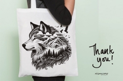 Wolf Silhouette with Mountain and Forest Product Image 5
