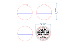 Ice Racing Sport Medal SVG laser cut files for Glowforge Product Image 4