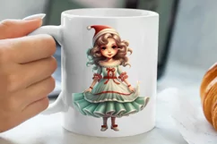 Christmas Little Girl Clipart Sublimation, Christmas PNG Product Image 5