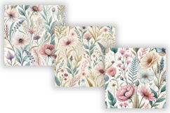 Wildflowers Pastels Seamless Pattern, Boho Floral Pattern Product Image 5