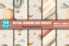 Neutral Newborn Baby Nursery Background Paper PNG Product Image 1