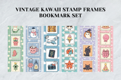 Vintage Kawaii Stamp Frames Bookmark Set,Pastel Retro Postage Product Image 5