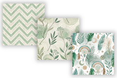 Sage Green Boho Seamless Digital Paper Product Image 4