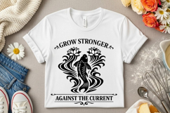 Grow Stronger Against The Current Koi Fish Motivational PNG Product Image 1