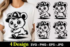 Cowboy Panda Cartoon SVG PNG Product Image 1