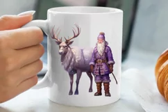 Christmas Purple Santa Claus Sublimation, Christmas PNG Product Image 5