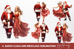 Santa Claus And Mrs Claus Sublimation Clipart Product Image 1