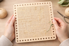 Digital file plywood embroidery basket base 12 inch square Product Image 5