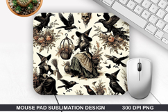 Scary House Mouse Pad, Halloween Mouse Pad PNG Design Product Image 1