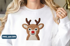 Patchwork Yarn Crochet Reindeer Bow Png sublimation Product Image 5