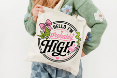 Coquette Stoner Girl PNG, Weed Lover Skull Pink Retro Girly Product Image 5