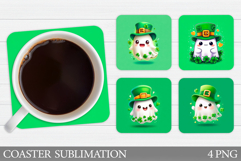 St Patrick Ghost Coaster. St Patrick Coaster Sublimation Product Image 1