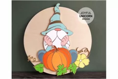 Fall Gnome Sign SVG | Harvest Gnome Door Hanger SVG file Product Image 1