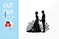 Bride and groom silhouette, cut file, wedding SVG Product Image 1