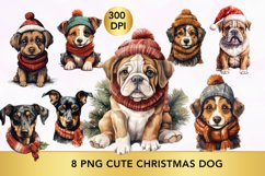 8 PNG Cute Christmas Dog clipart, Dog Sublimation Product Image 1