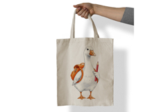 Cute Goose with Backpack Holding a Crayon Watercolor PNG Product Image 6