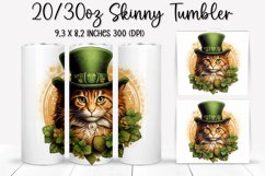 St. Patrick&#039;s Day Cat - Tumbler Sublimation Design Product Image 1