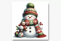 Snowman JPG, Snowman digital paper, Digital paper, JPG Product Image 2