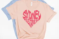 Sydney Australia Word Art in the shape of a heart SVG Cut Product Image 3