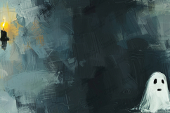 Spooky Ghost and Candle Abstract Painting Background Product Image 1