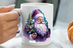 Christmas Purple Santa Claus Sublimation, Christmas PNG Product Image 5