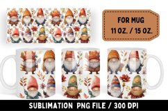 Autumn Gnomes Mug Sublimation, Gnome Coffee Mugs Wrap Product Image 1