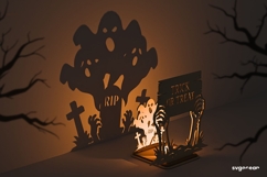 Halloween Shadow Candle Holders Bundle | Laser Cut | SVG Product Image 9