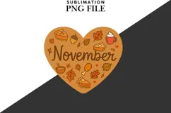 November heart png design for T-shirts Product Image 2
