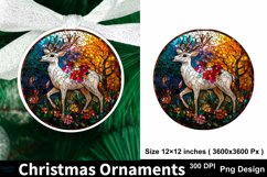 Christmas stained glass deer ornament sublimation PNG Product Image 1