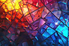Colorful Abstract Stained Glass Mosaic with Bold Light Product Image 1