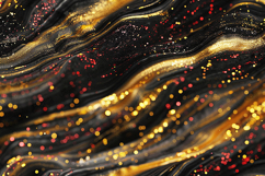 Festive Gold and Red Sparkle Black Marble Background Product Image 1