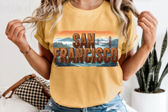 San Francisco PNG, Vintage Golden Gate Bridge Sublimation Product Image 5