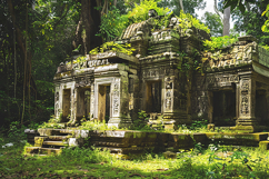 Ancient Overgrown Jungle Temple Background Product Image 1