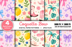 Coquette Bow Striped Background JPG Product Image 1